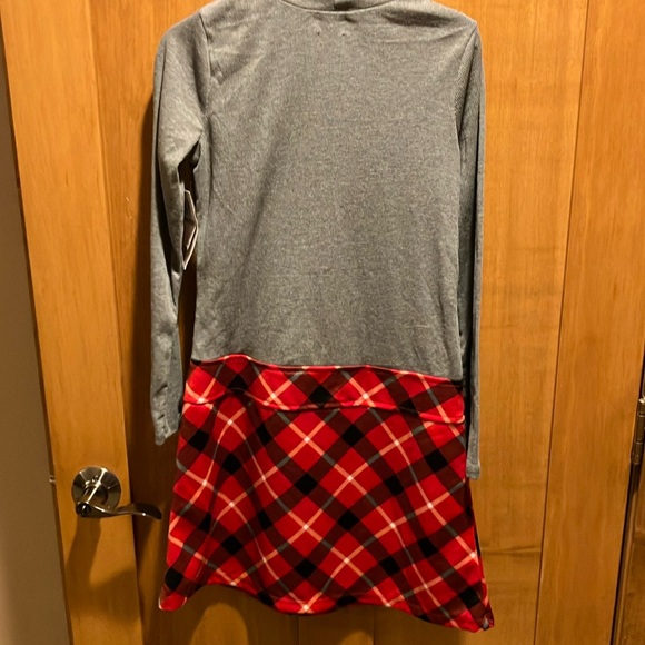 NWTPink & Violet Long sleeve Christmas Dress w/ Sequin santa plaid skirt G 14/16 - Picture 5 of 6